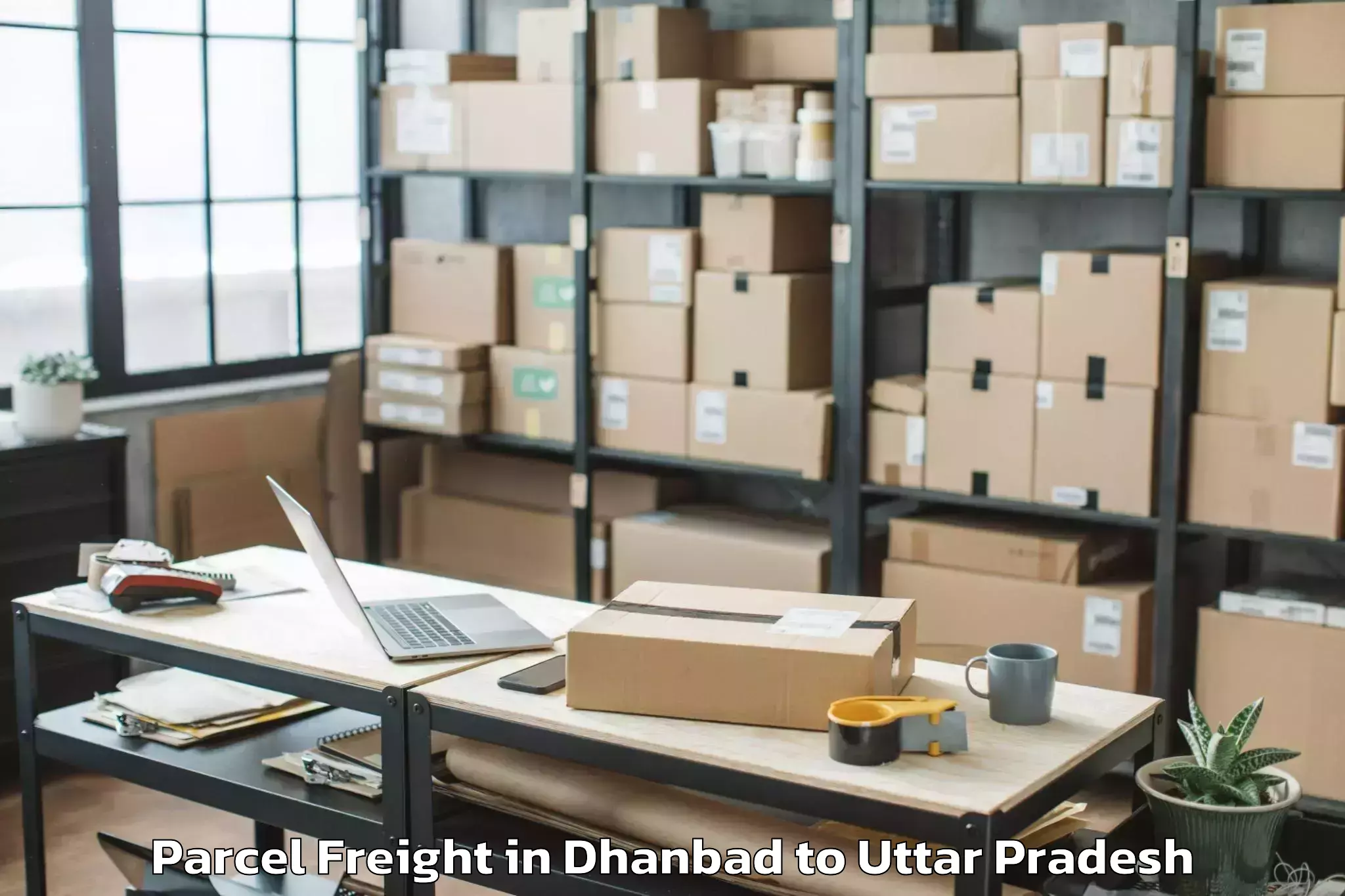 Book Dhanbad to Mehnajpur Parcel Freight